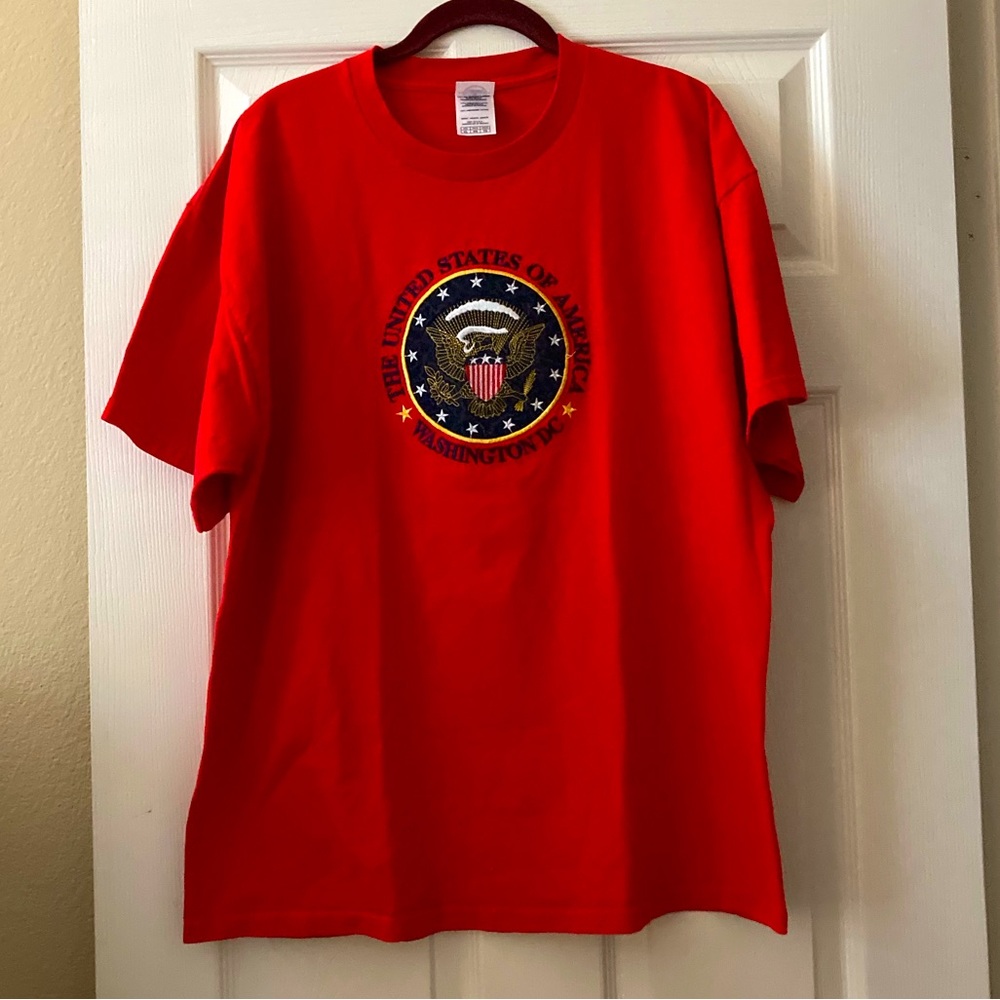 Embroidered USA /Washington DC Graphic Tee Shirt